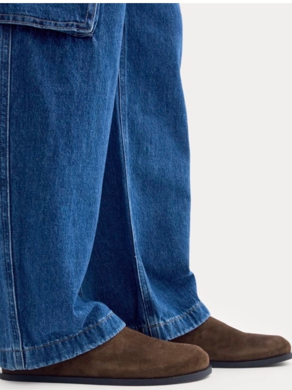EVERLANE Suede Leather Brown Slip On Mules Clogs